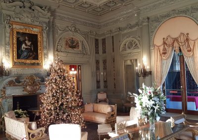 Interior view of the Breakers Morning Room - a destination included in the Christmas at the Mansions Tour.