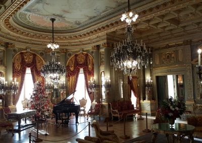 View of the music room of the Marble House with Christmas decors taken during the Christmas at the Mansions Tour.