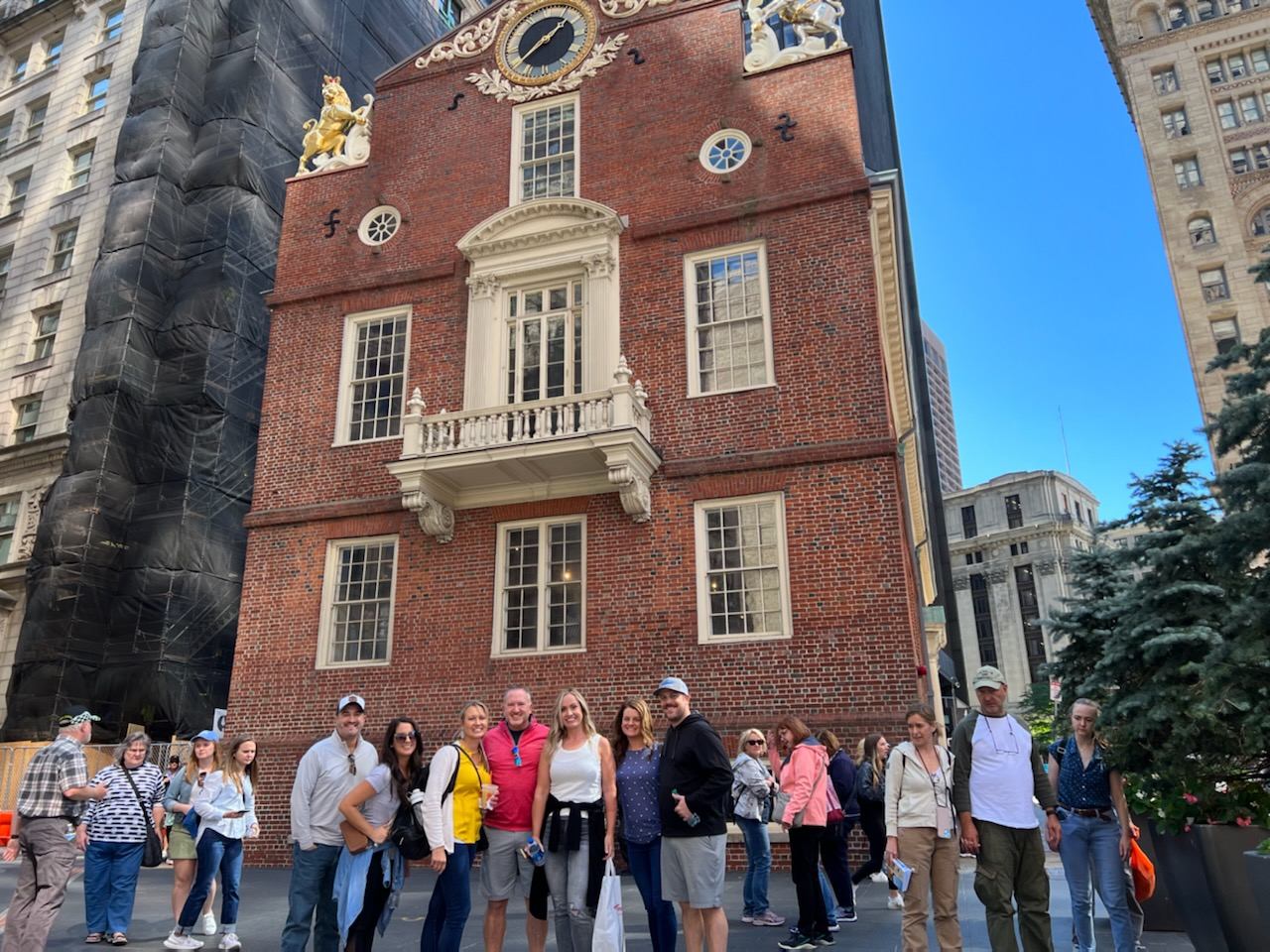 Group picture at the front of the Old State House in Boston, Massachusetts.