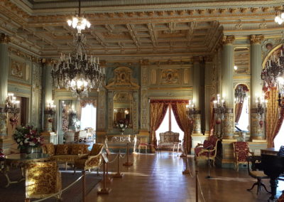 View of the Music Room at The Breakers Mansion, Newport, RI taken during the Christmas at the Mansions Tour.