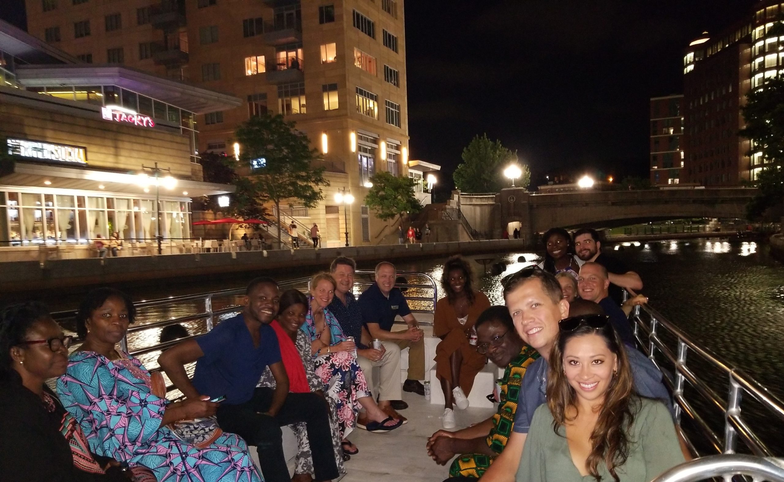 Tourists on a Boat Ride - an experience included in the Dinner and a Cruise Tour.