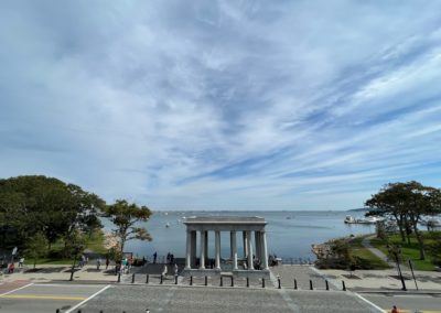 View of the Plymouth Rock Portico - a destination included in the Plimoth Plantation & Cranberry Harvest Tour.
