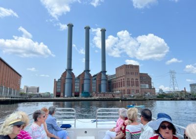 A view of the Manchester Street Power Station - a destination in the Providence by Road and by River Tour.