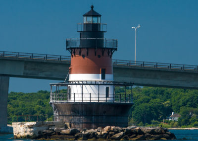 View of the Plum Beach Light - a destination included in the Rhode Island Lighthouse Cruise Tour.