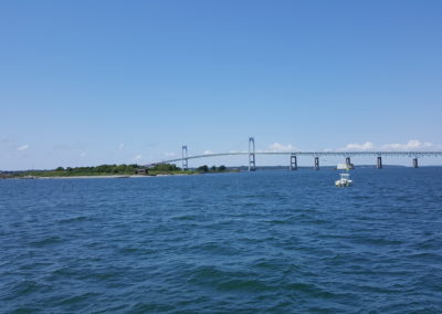 A View of the Claiborne Pell Newport Bridge - a destination included in the Rhode Island Lighthouse Cruise.