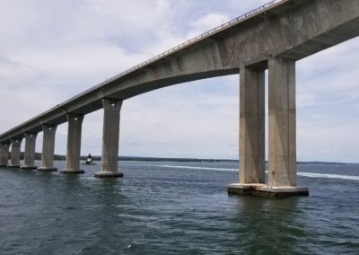 View of the Jamestown-Verrazzano Bridge - an activity included in the Rhode Island Lighthouse Cruise.