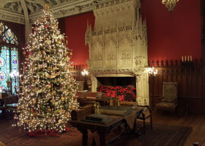 Decorated Christmas Tree inside the Marble House - a destination included in the Christmas at the Mansions Tour.