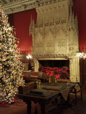 Marble House Christmas Tree - Christmas at the Mansions Tour Decorated Christmas Tree inside the Marble House - a destination included in the Christmas at the Mansions Tour.