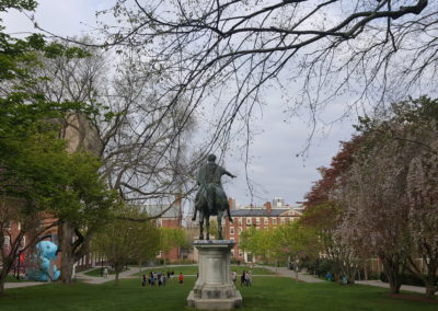 View of the Statue of Marcus Aurelius Statue in Brown University - a destination included in the Discover Providence Tour.