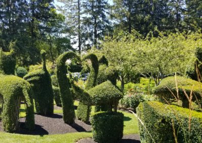 Lots of animals shaped topiary garden - an experience included in the Magnificent Gardens of Rhode Island Tour.