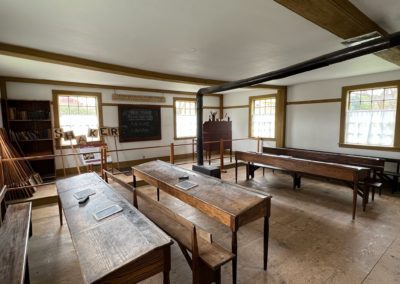Interior of an old teaching room at Hancock Shaker Schoolhouse - a view included in the Beauty of the Berkshires Tour.