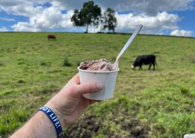 Eating ice cream inside Buttonwood Farm. - included in the Inside Buttonwood Farm Tour.